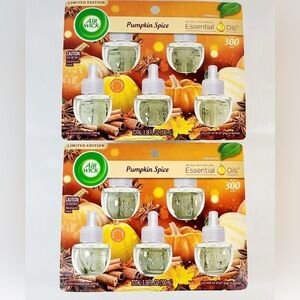AIR WICK PUMPKIN SPICE SCENTED OIL W/ NATURAL ESSENTIAL OILS REFILL PLUG IN (10)